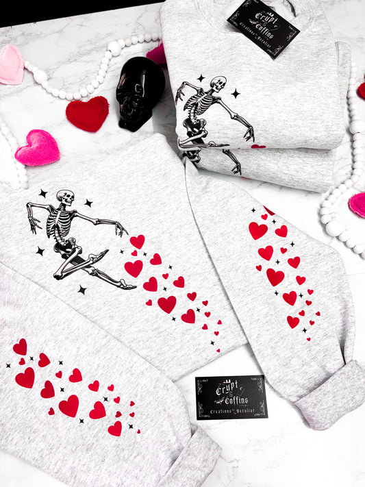 Lovesick Skellie | Gray Crewneck Sweater