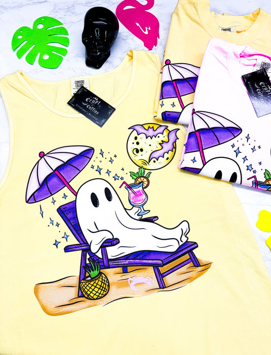 Beach Ghoul | Pale Yellow or Baby Pink T-Shirt or Tank