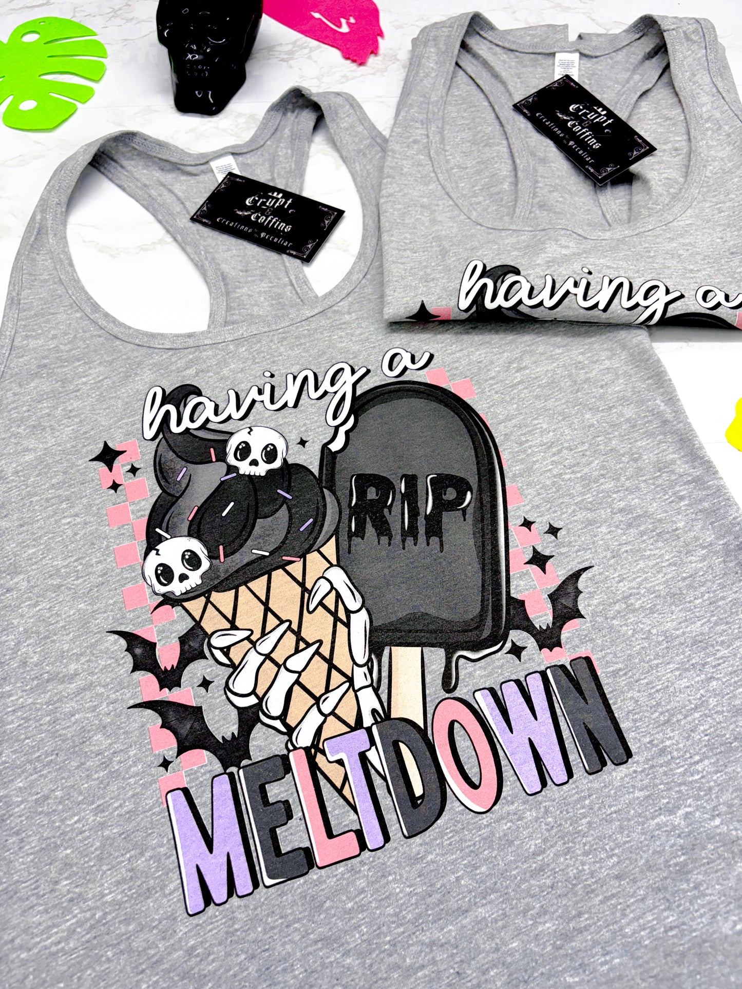 Having a Meltdown | Grey Racerback Tank
