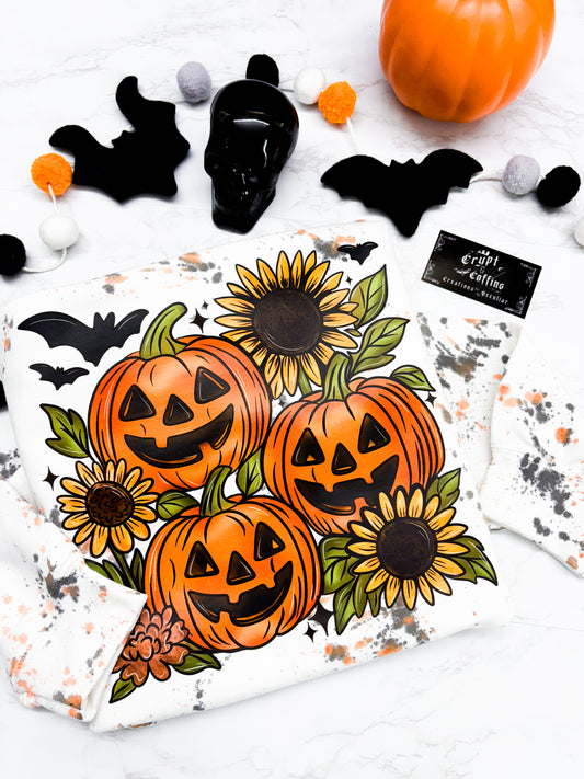 Pumpkins + Sunflowers | Speckled Crewneck Sweater