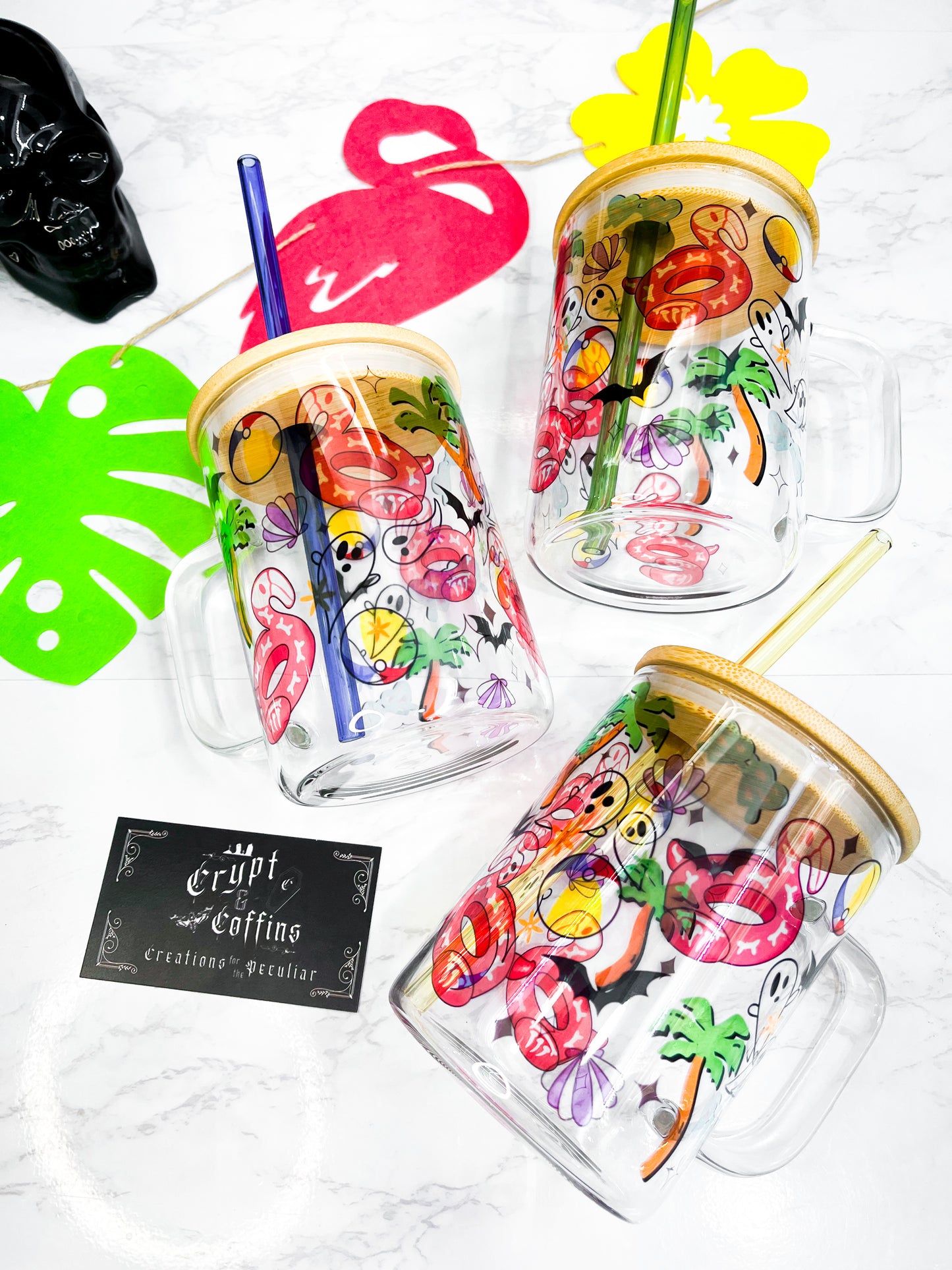 Summerween Sippin' | 15 oz. Hot + Cold Glass Mug