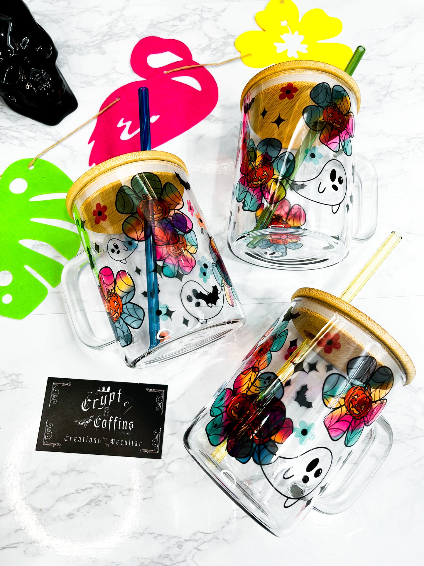 Pumpkin Petals | 15 oz. Hot + Cold Glass Mug