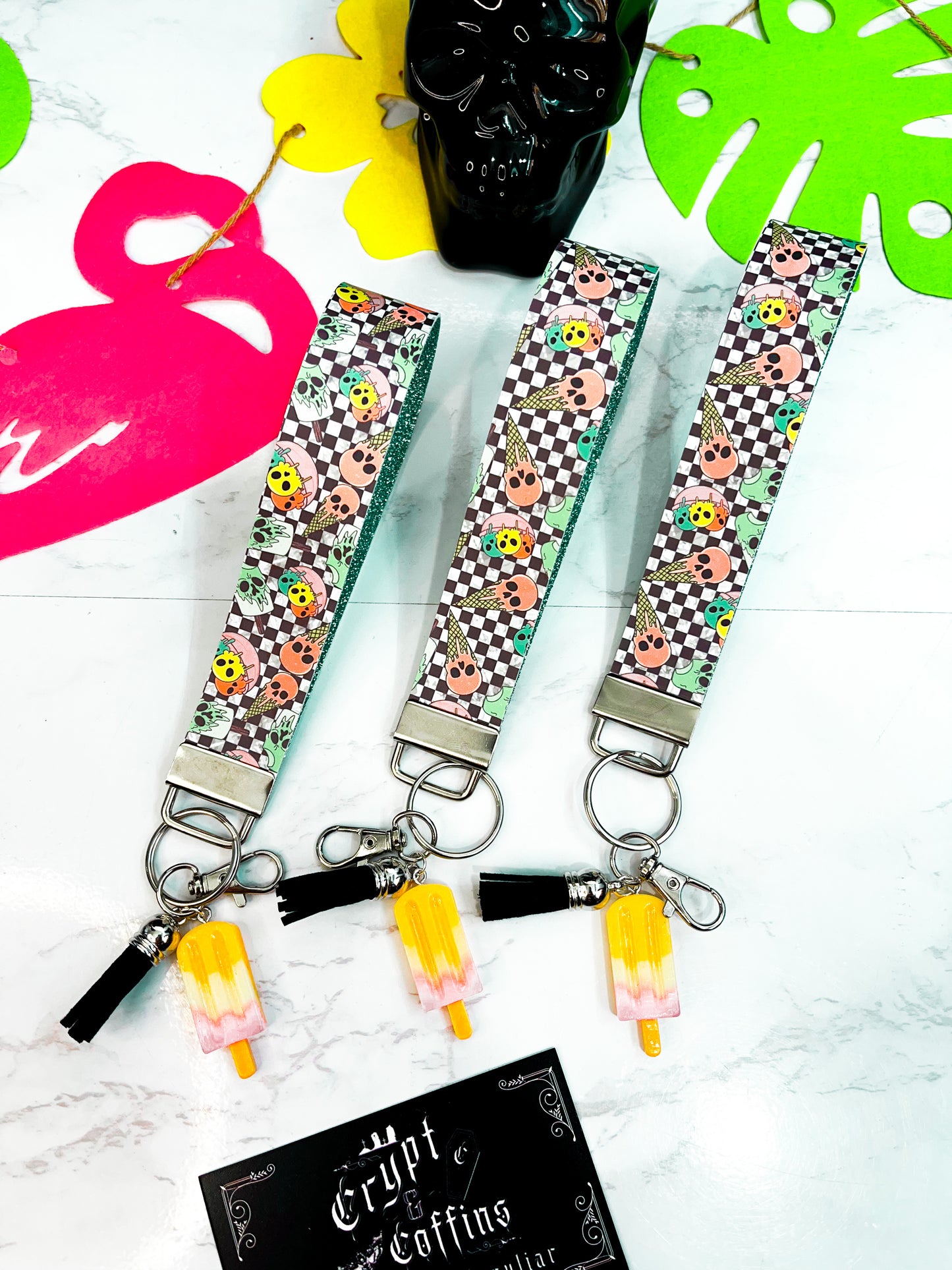 Skellie Sundaes | Faux Leather Keychain Wristlet