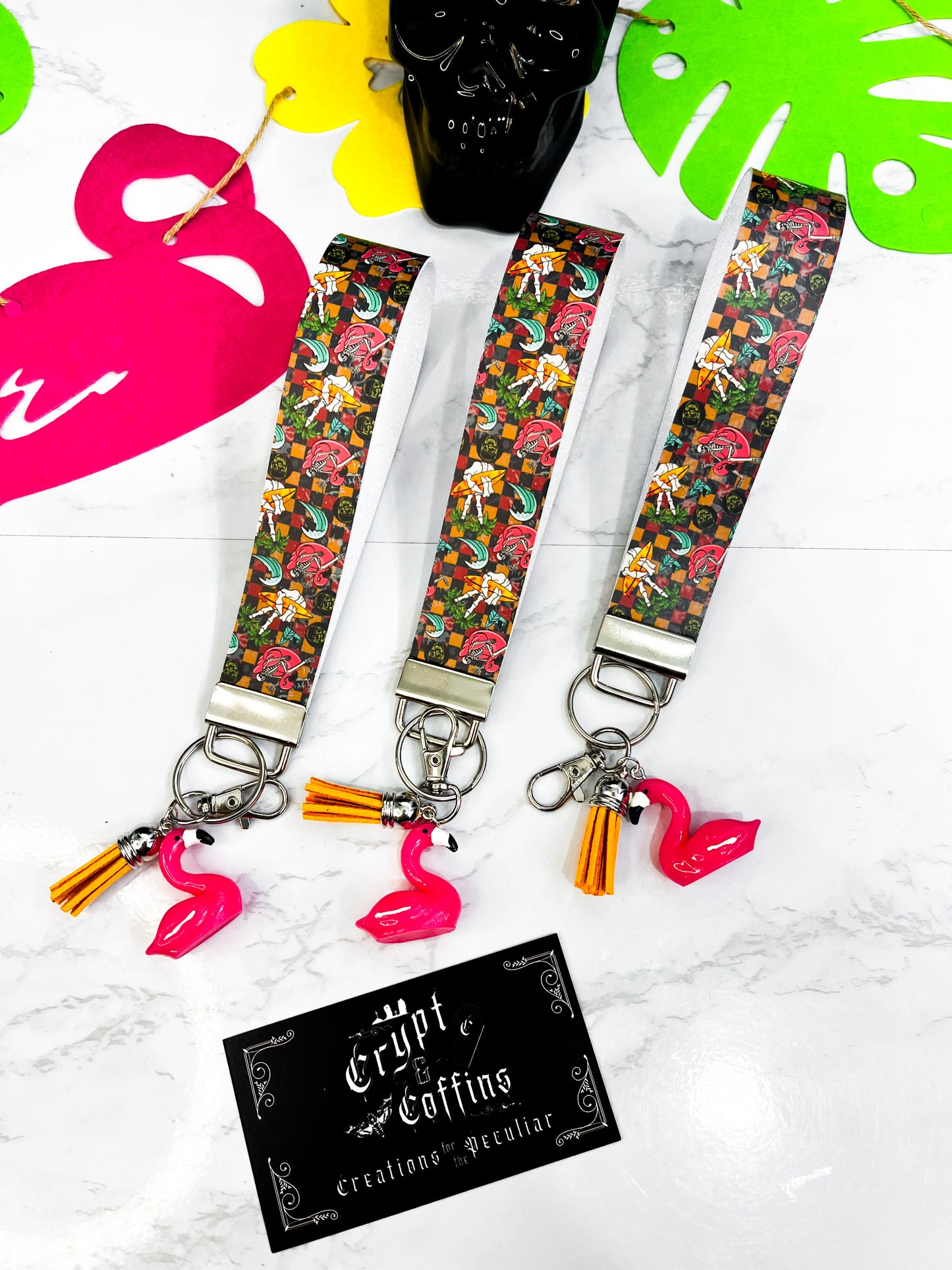 Spooky Summer Vibes | Faux Leather Keychain Wristlet