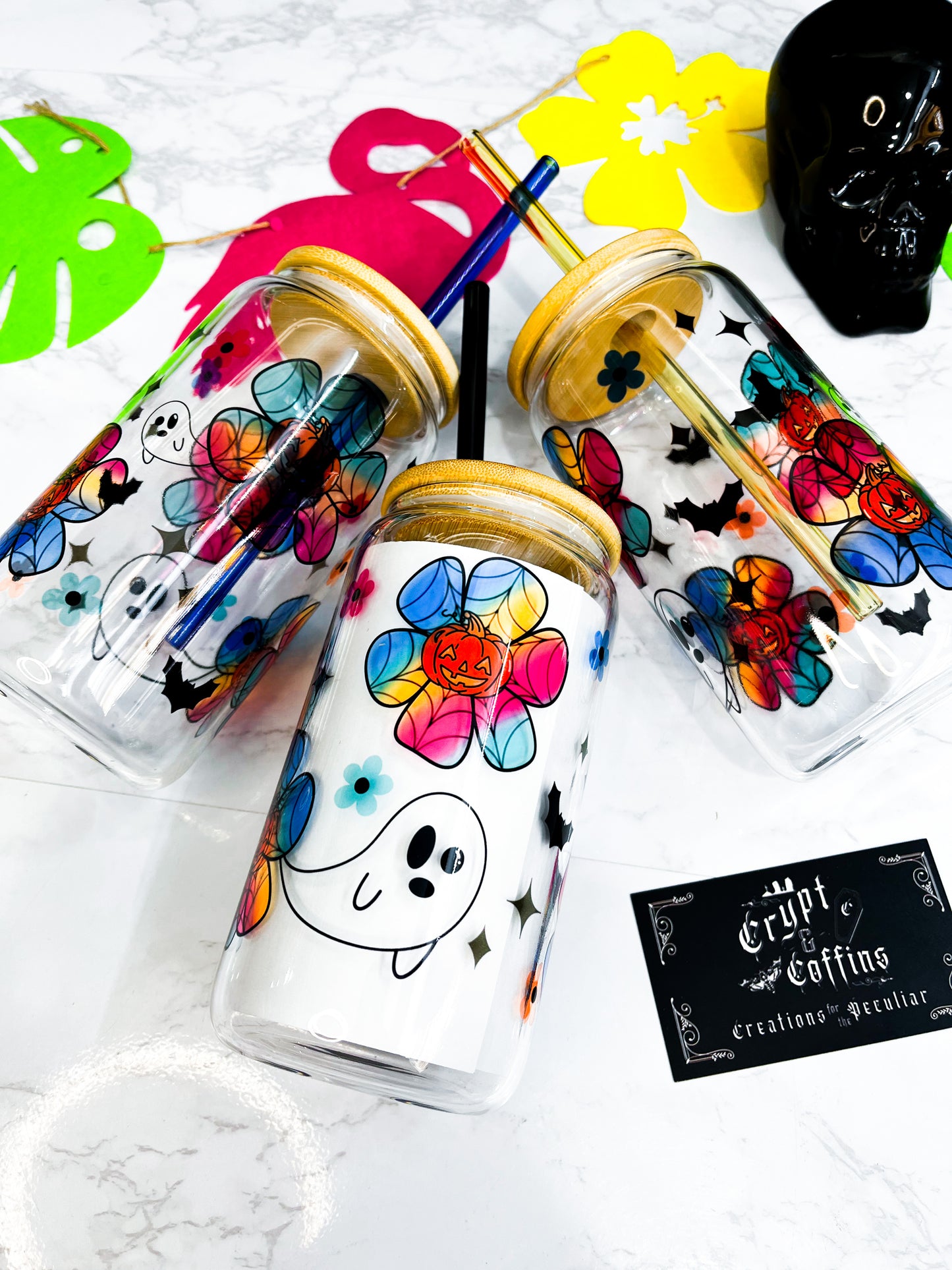 Pumpkin Petals | 16 oz. Hot + Cold Glass Cup