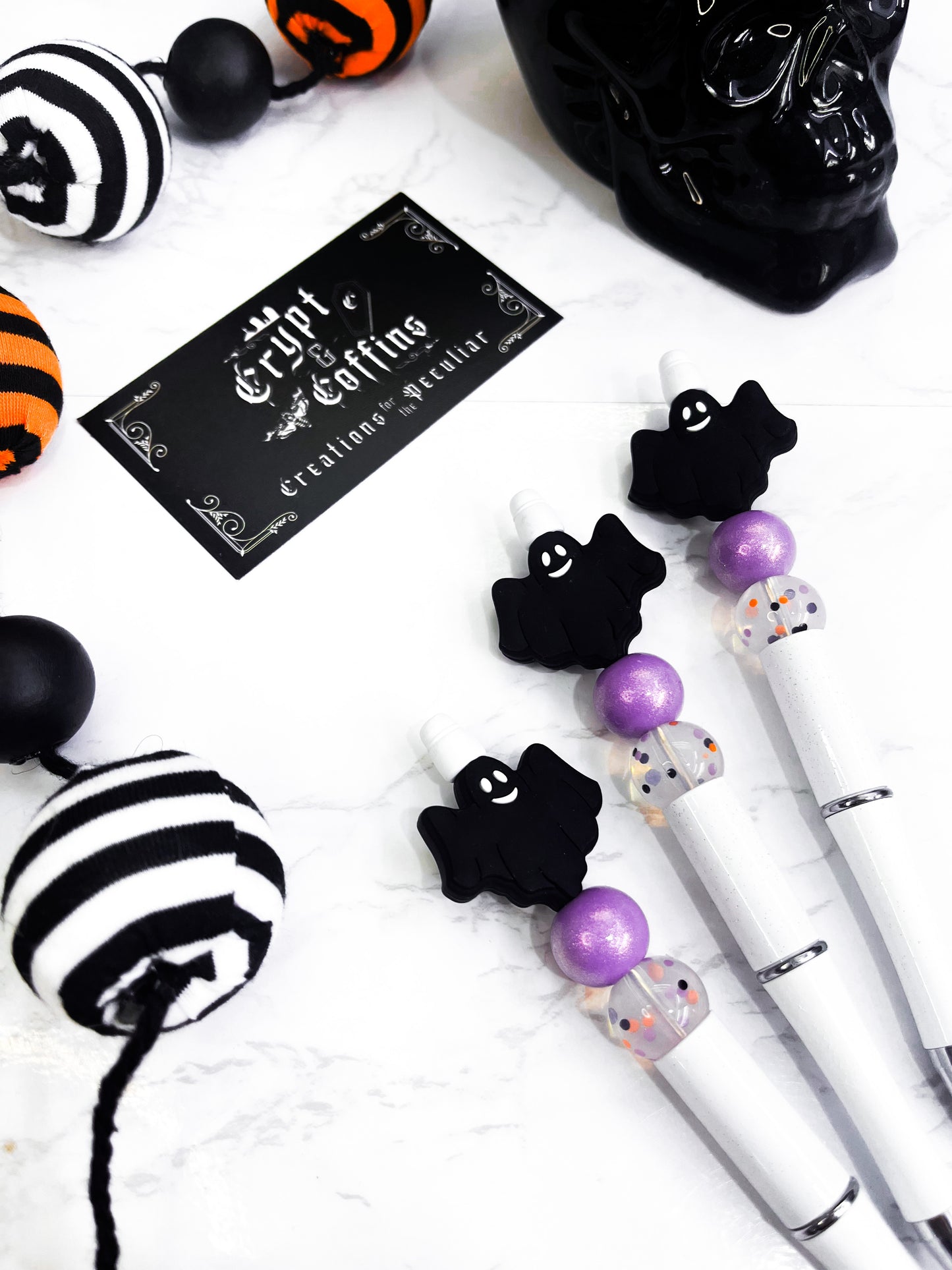 Black Ghostie | Beaded Pen