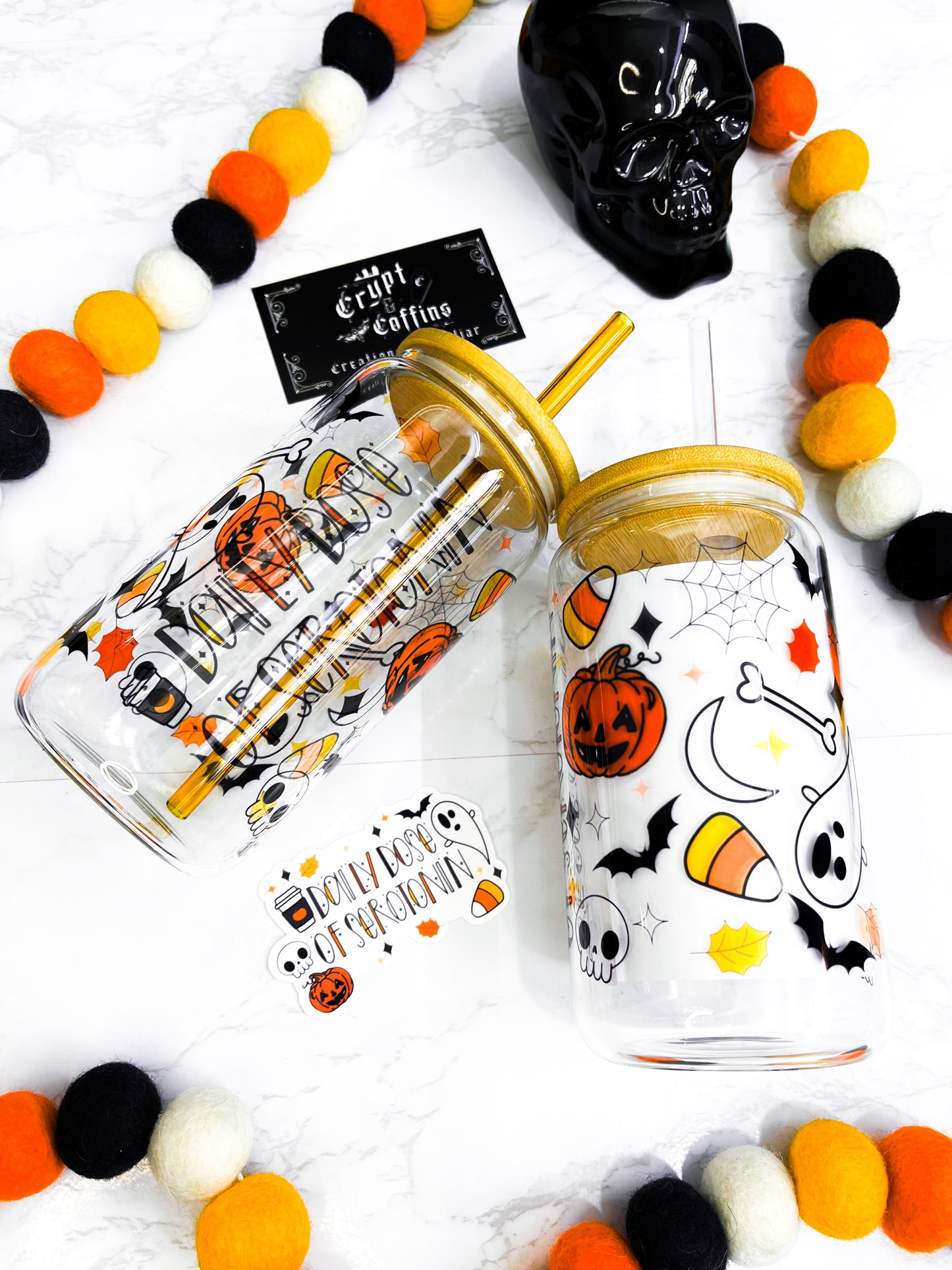 Daily Dose of Serotonin | 16 oz. Hot + Cold Glass Cup