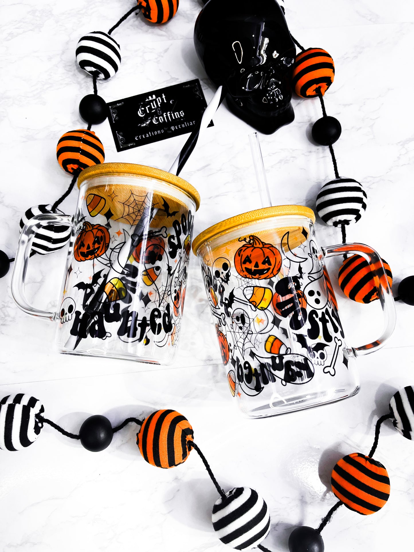 Haunted Spooky Ghostly | 15 oz. Hot + Cold Glass Mug