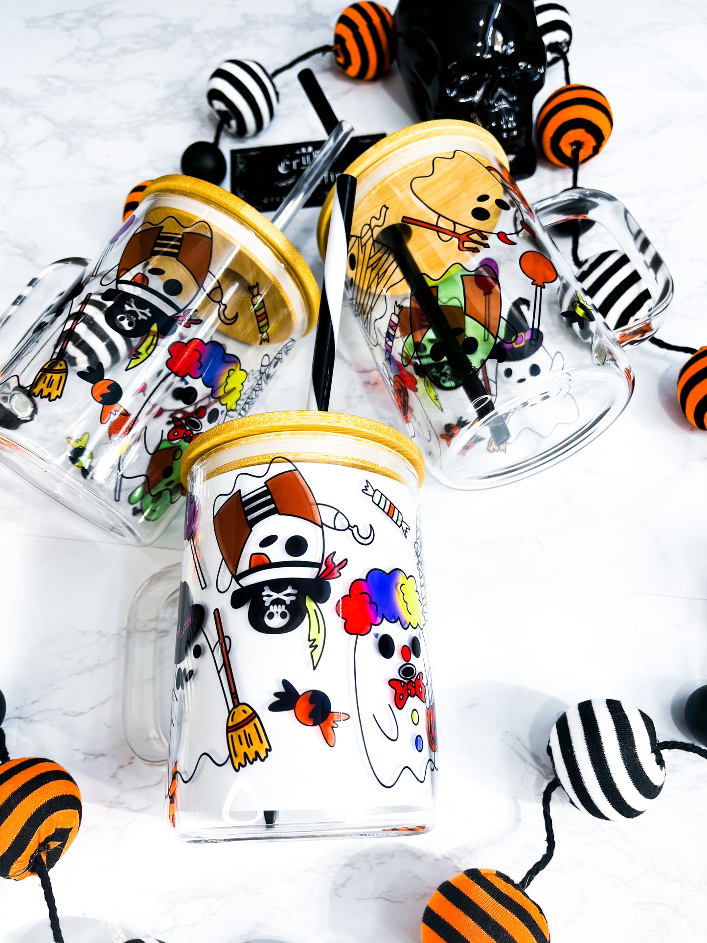 Halloween Costume Ghostie | 15 oz. Hot + Cold Glass Clear Mug