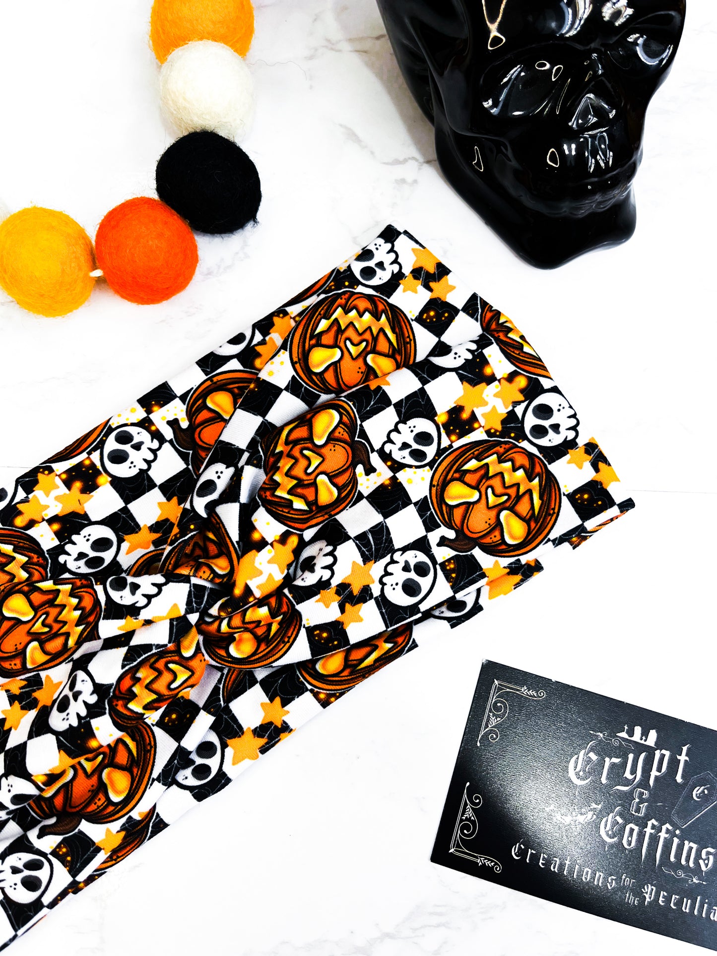 Checkered Pumpkins | Twisted Headband
