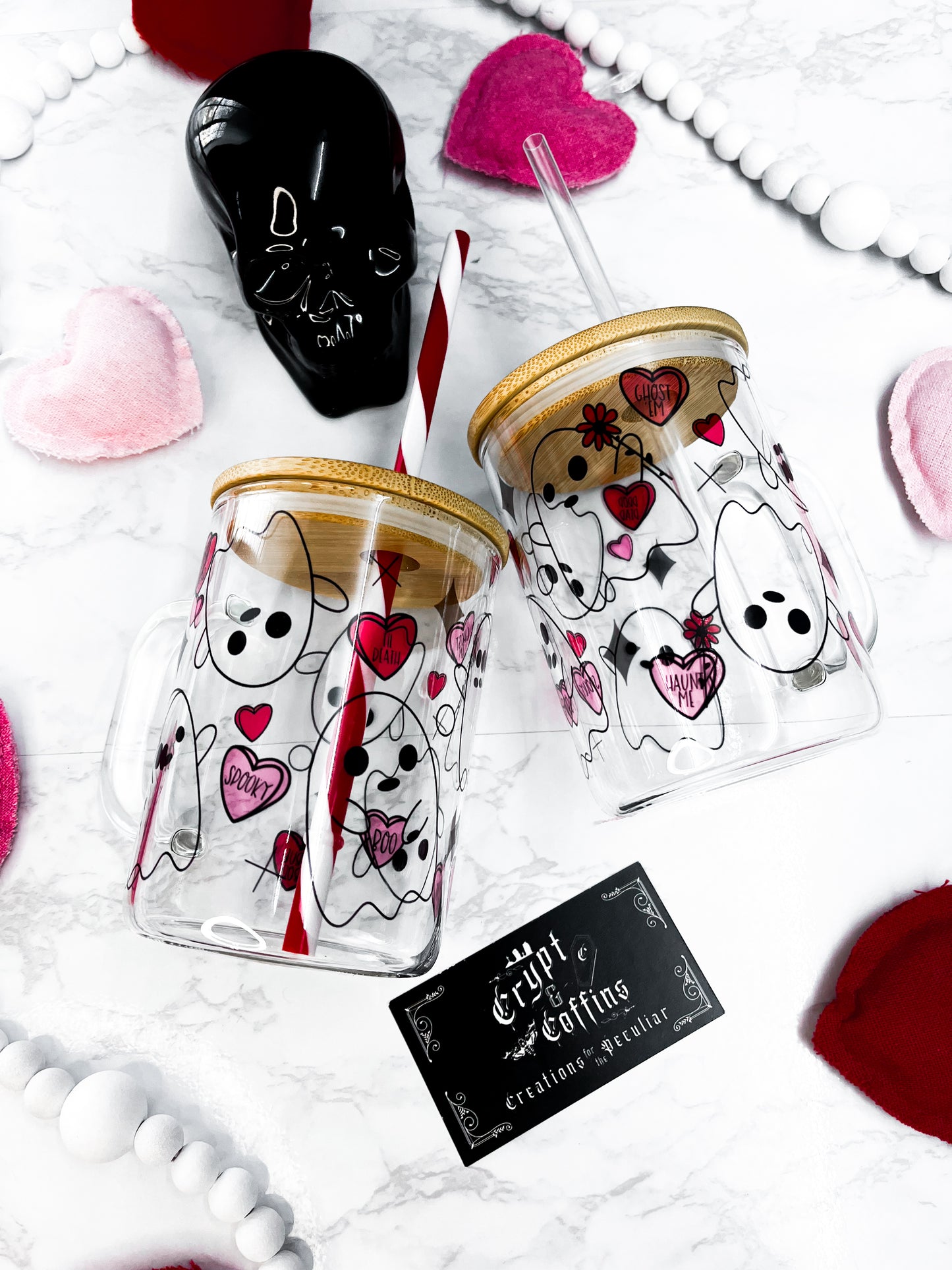 Valloween Ghosties | 15 oz. Hot + Cold Glass Mug