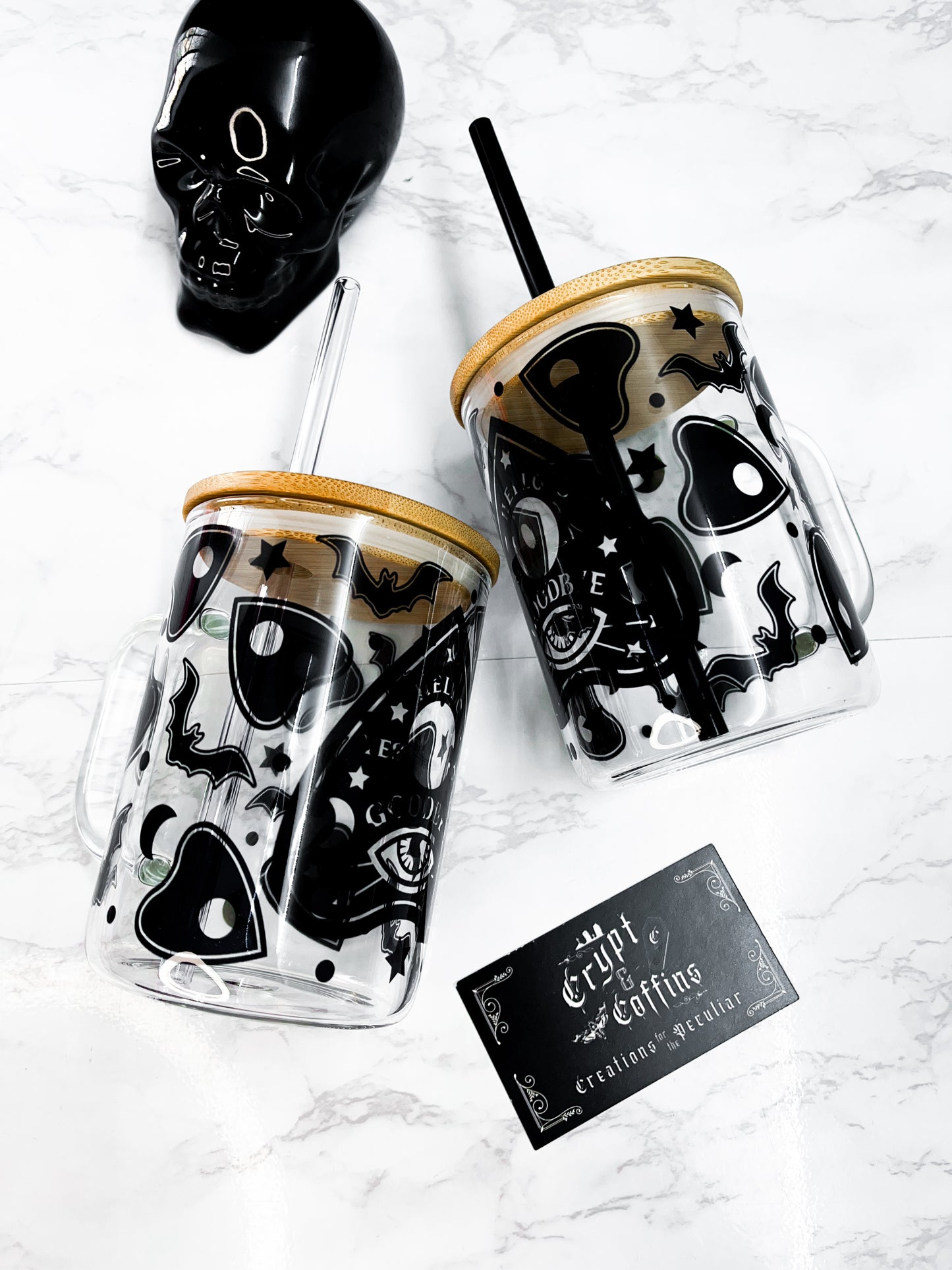 Bats + Planchettes | 15 oz. Hot + Cold Glass Mug