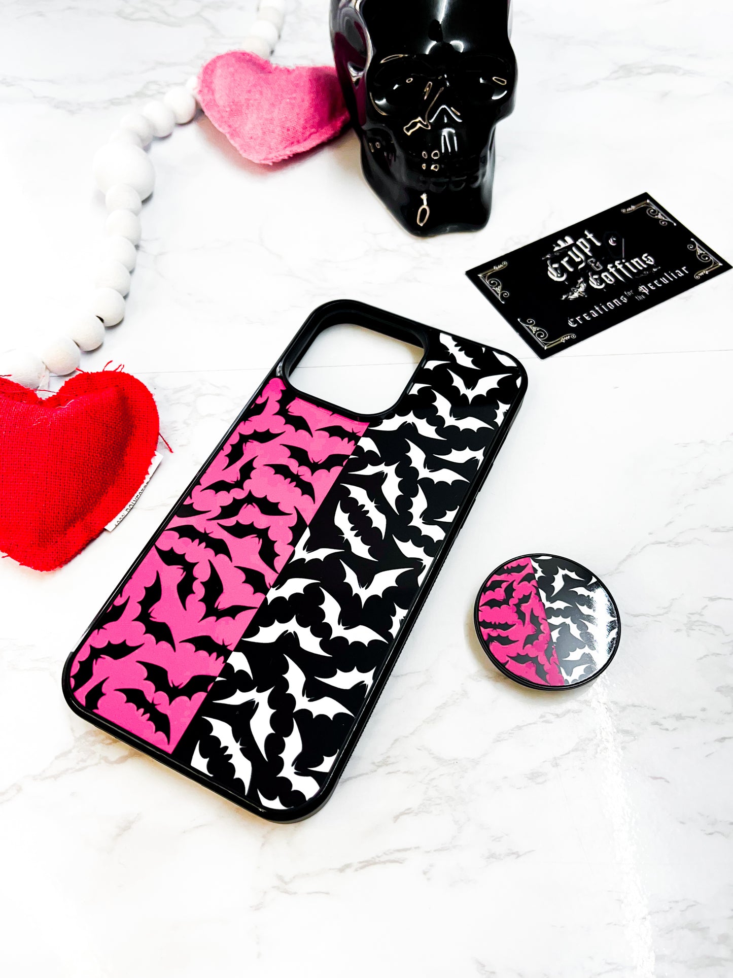 Duo Blush and Black Bats | iPhone Protective Case