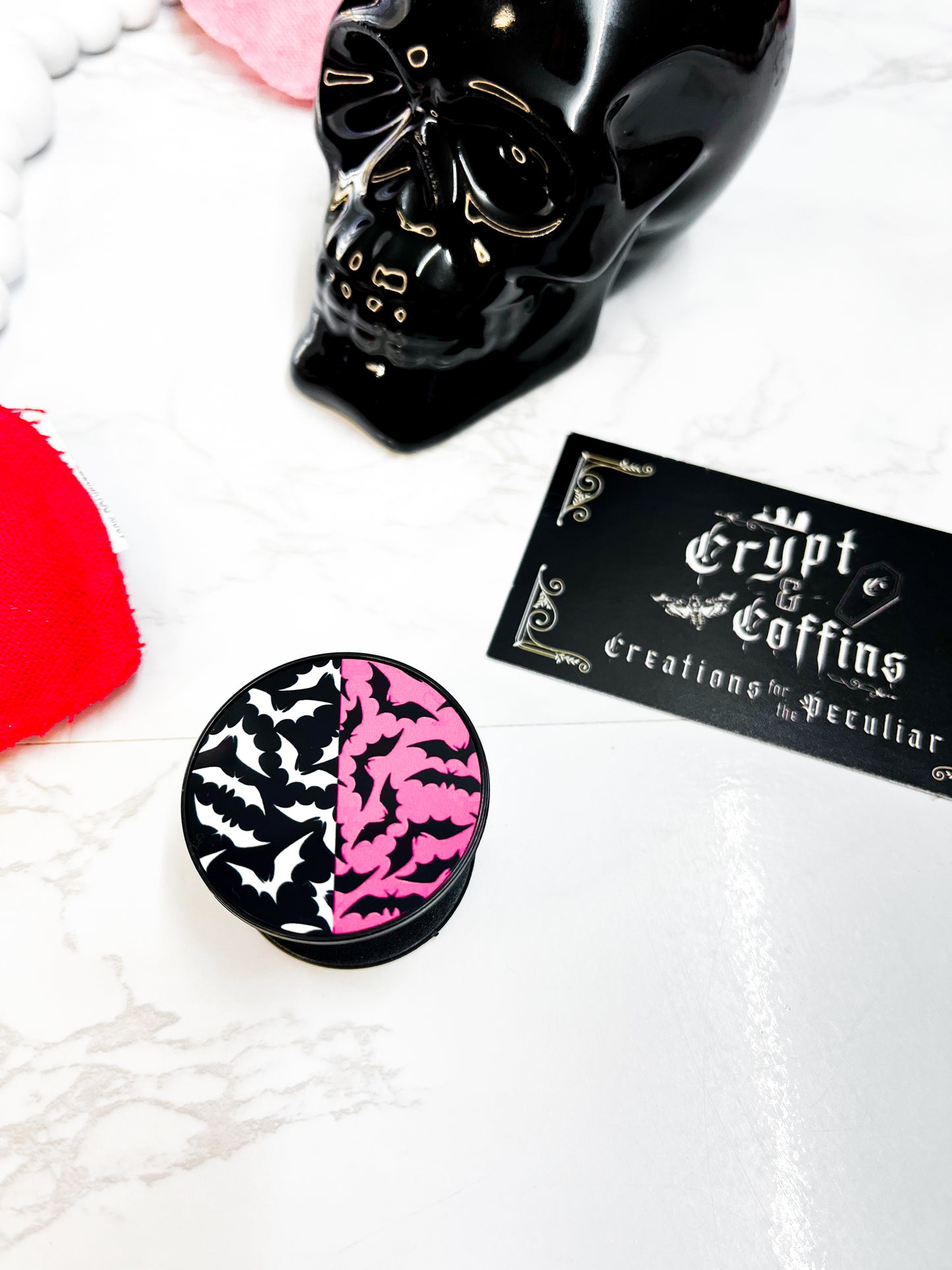 Blush and Black Bats | Phone Grips