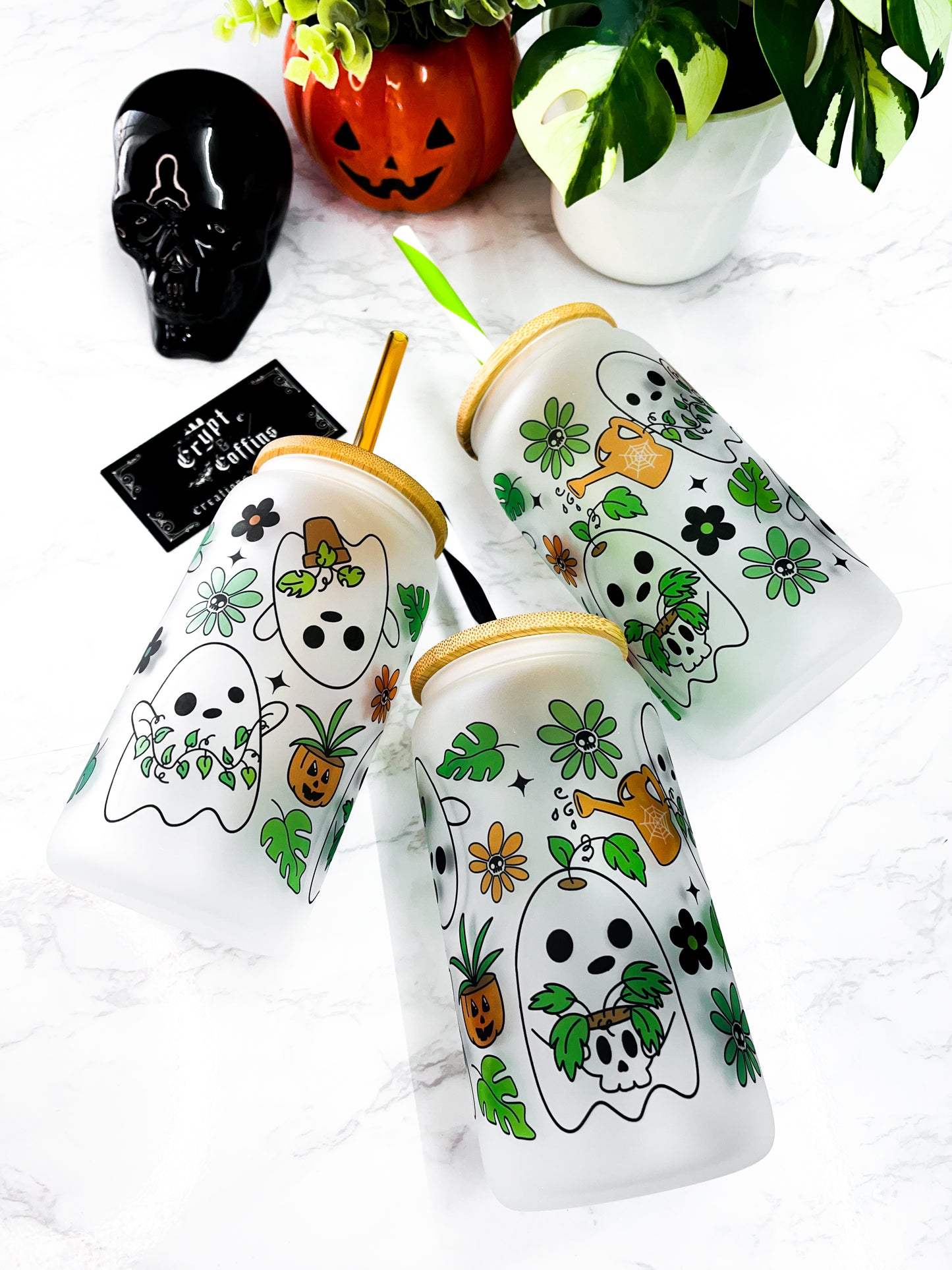 Botanical Boo | 16 oz. Hot + Cold Glass Cup