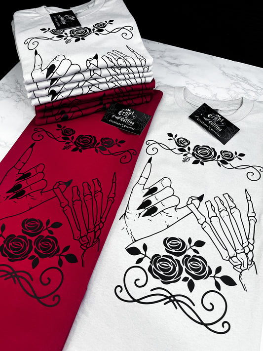 Down with my Demons | Rose Red / Ice Gray T-Shirt