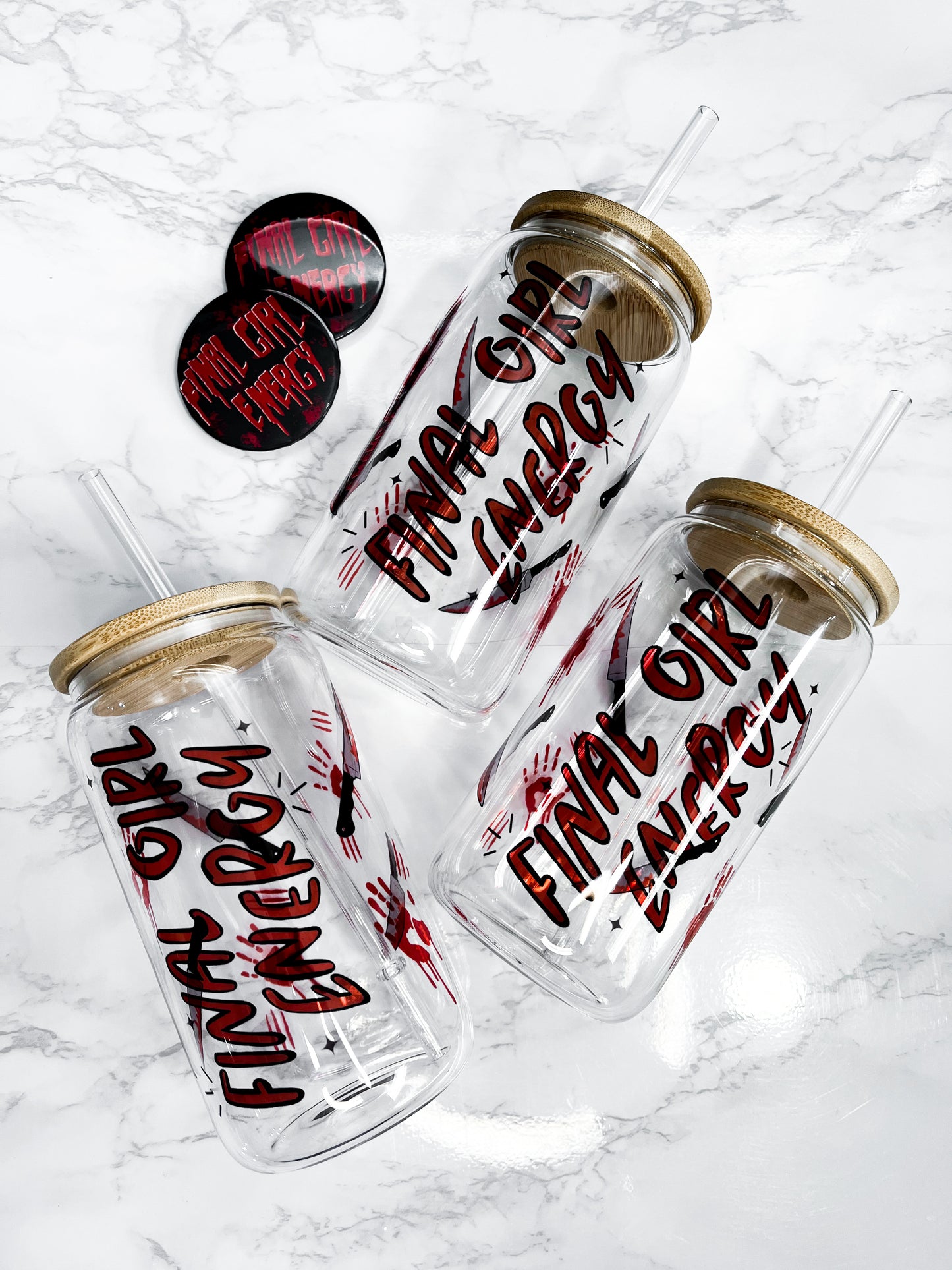 Final Girl Energy | 16 oz. Hot + Cold Glass Cup
