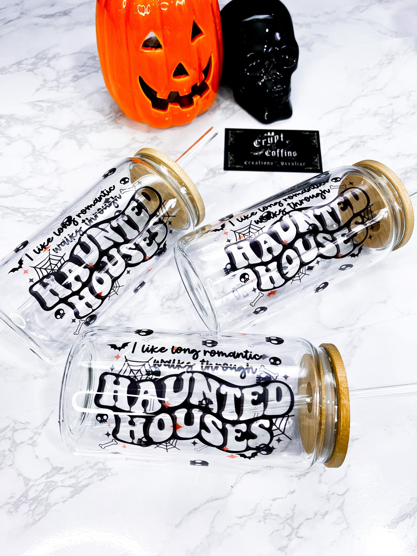 Long Walks Through Haunted Houses | 16 oz. Hot + Cold Glass Cup