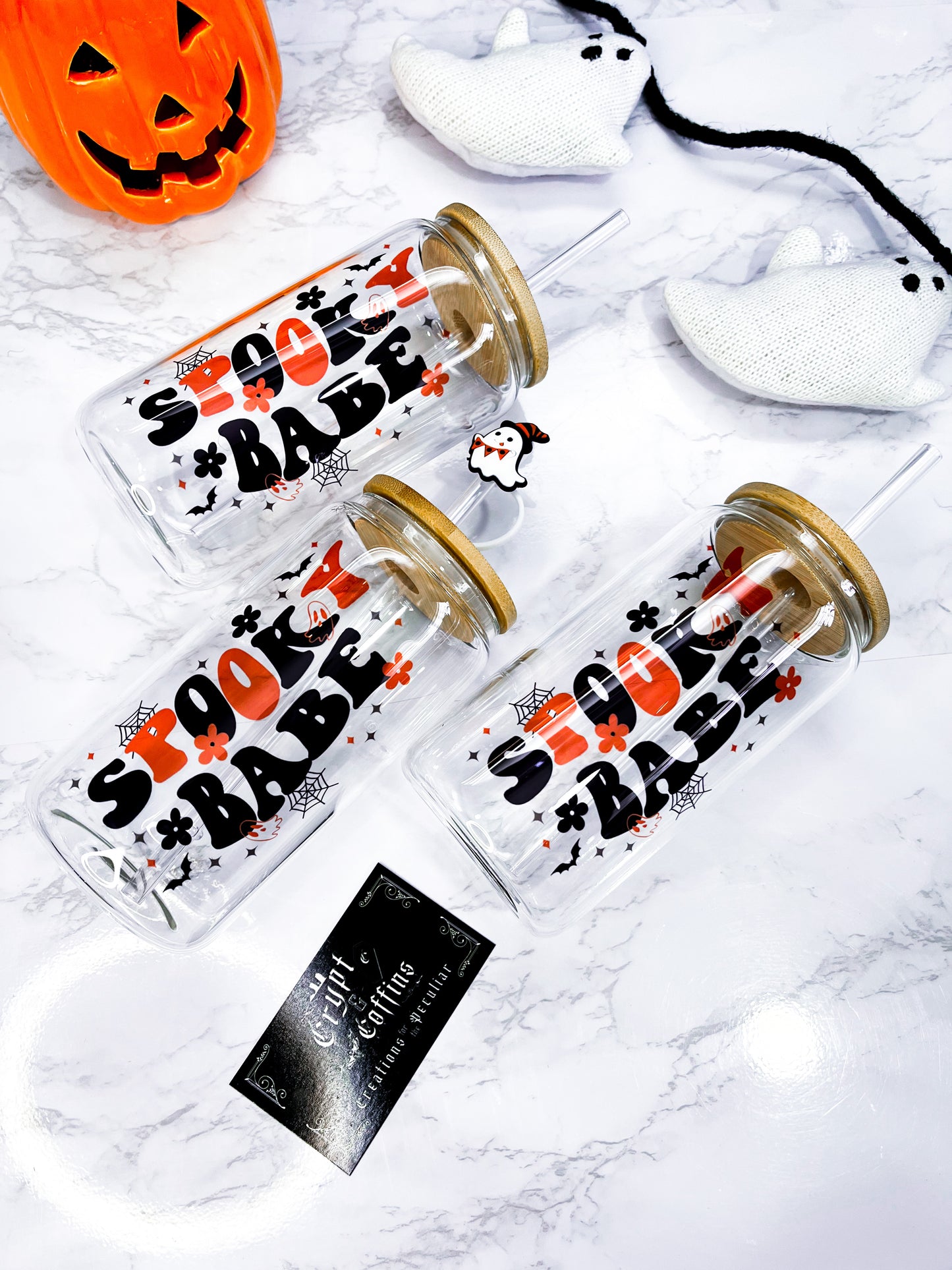 October's Spooky Babe | 16 oz. Hot + Cold Glass Cup