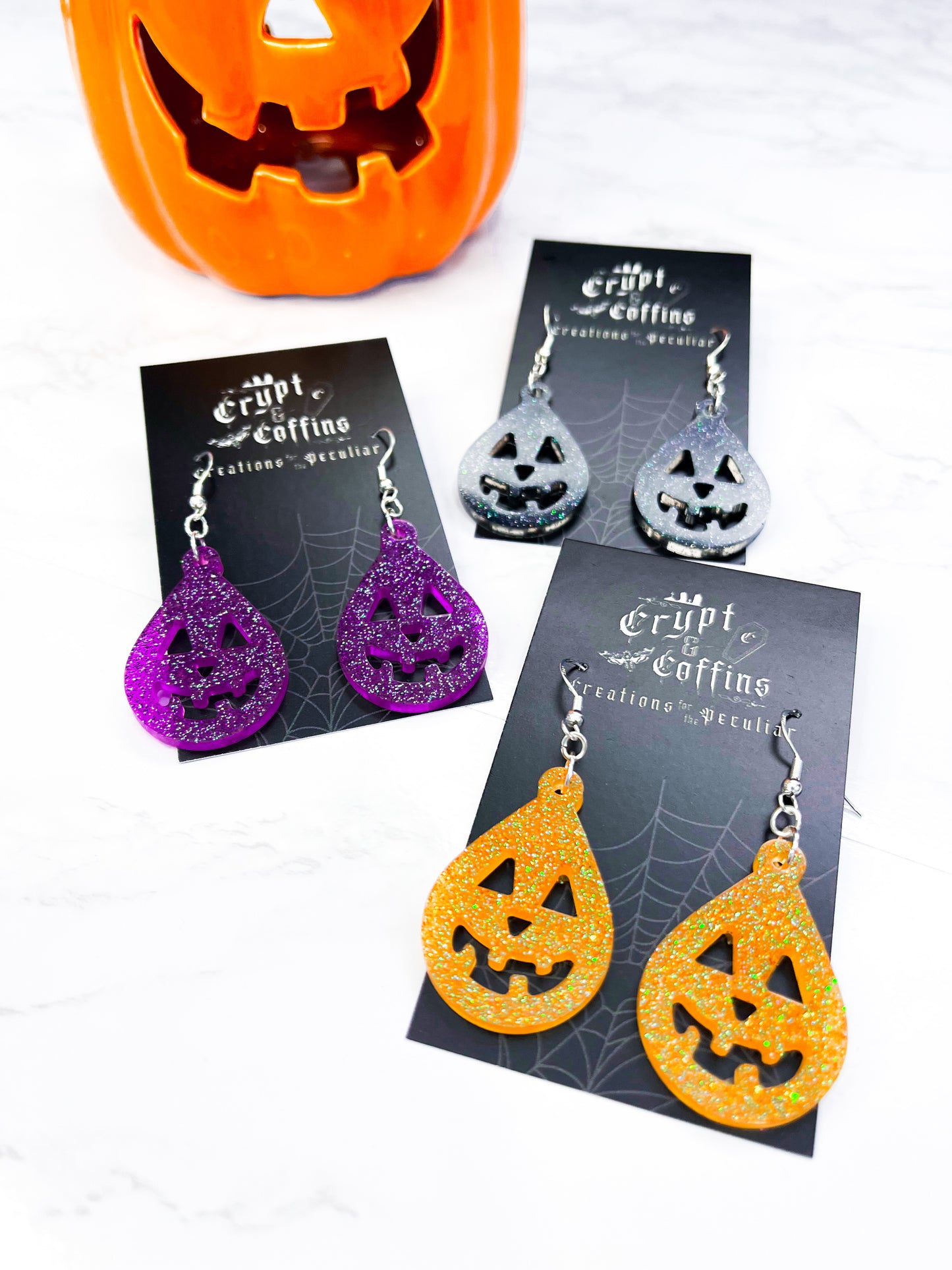 Pumpkin Tear Drops | Spooky Halloween Earrings