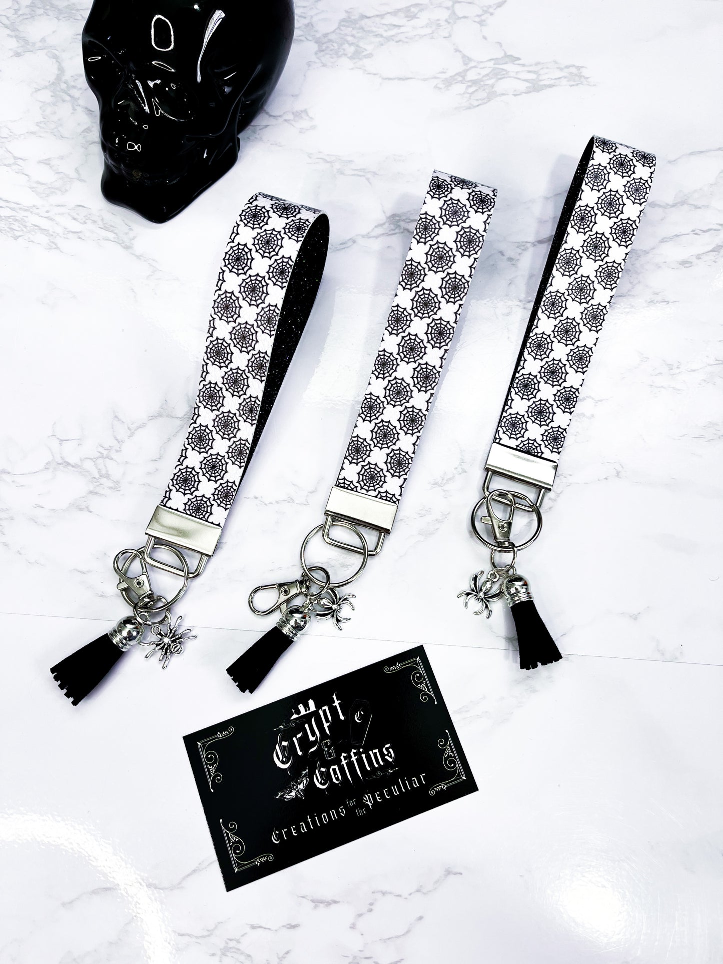 Webs | Faux Leather Keychain Wristlet