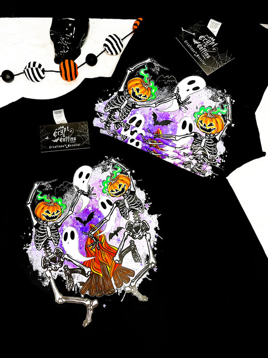 Pumpkin Heads & Bonfires | Black T-Shirt