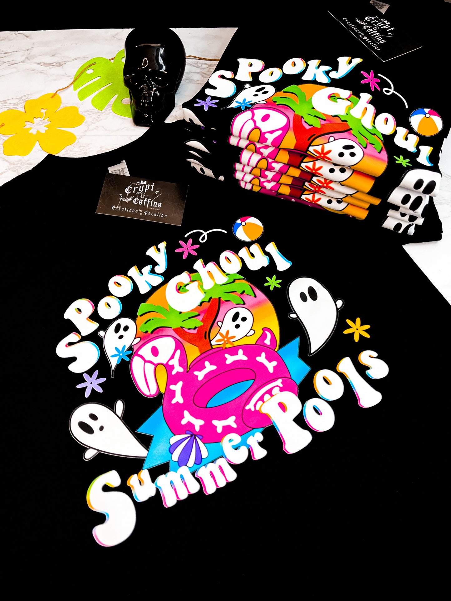 Spooky Ghoul Summer Pools | Black T-Shirt