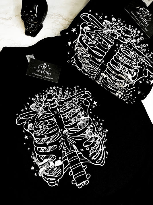 Spring Ribcage | Black T-Shirt