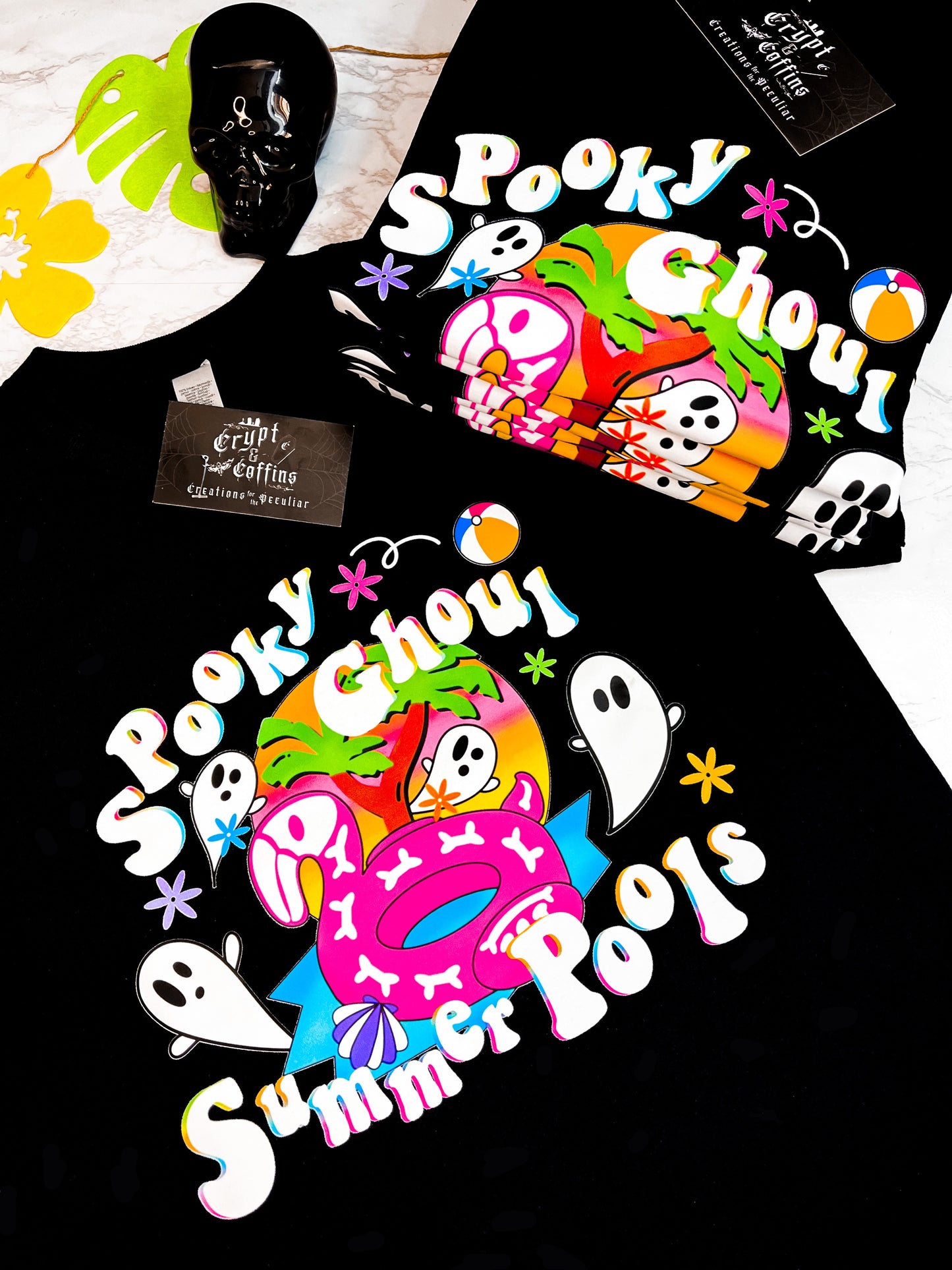 Spooky Ghoul Summer Pools | Black T-Shirt