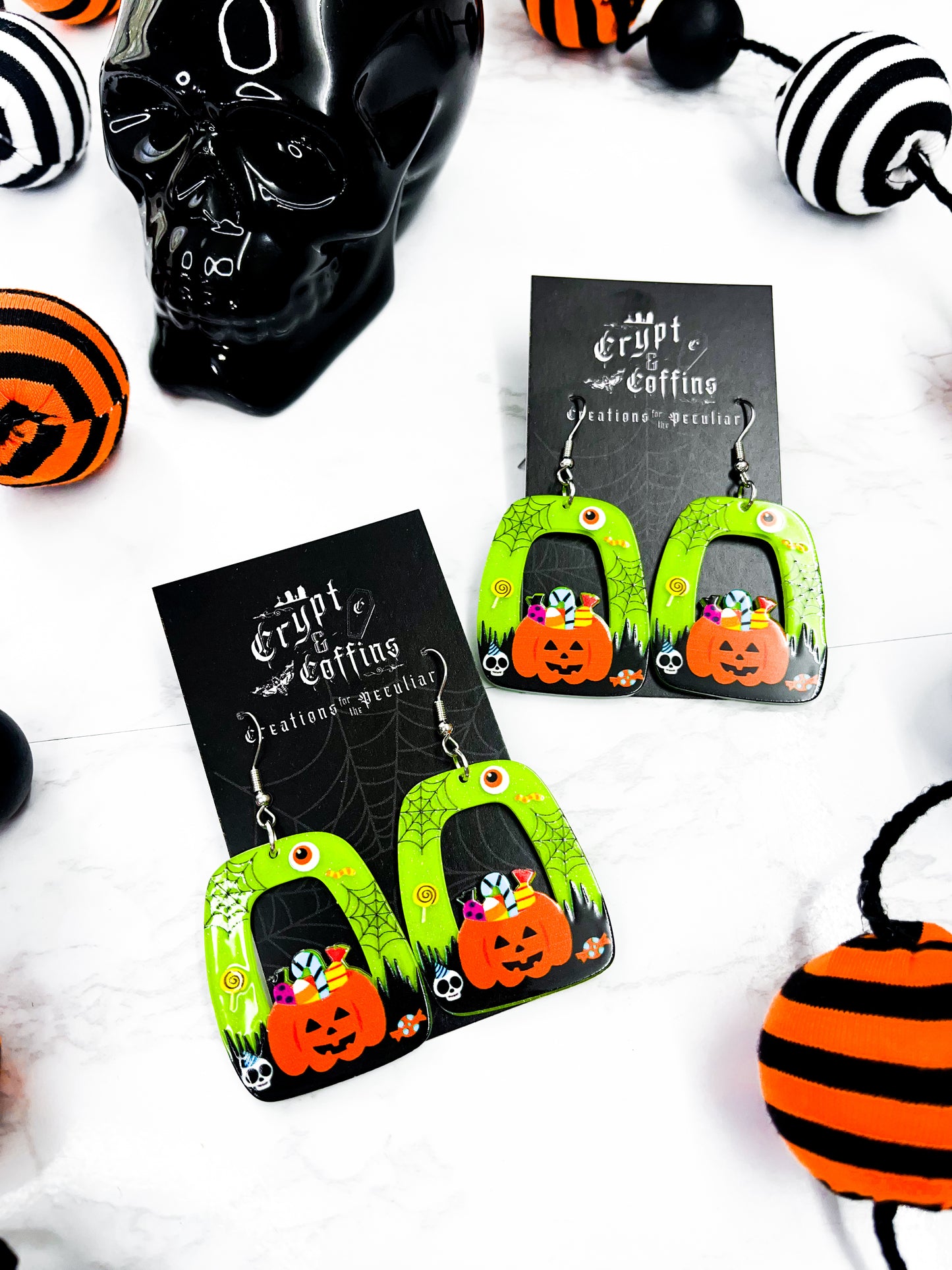 Trick or Treat Pumpkin Pail | Acrylic Earrings