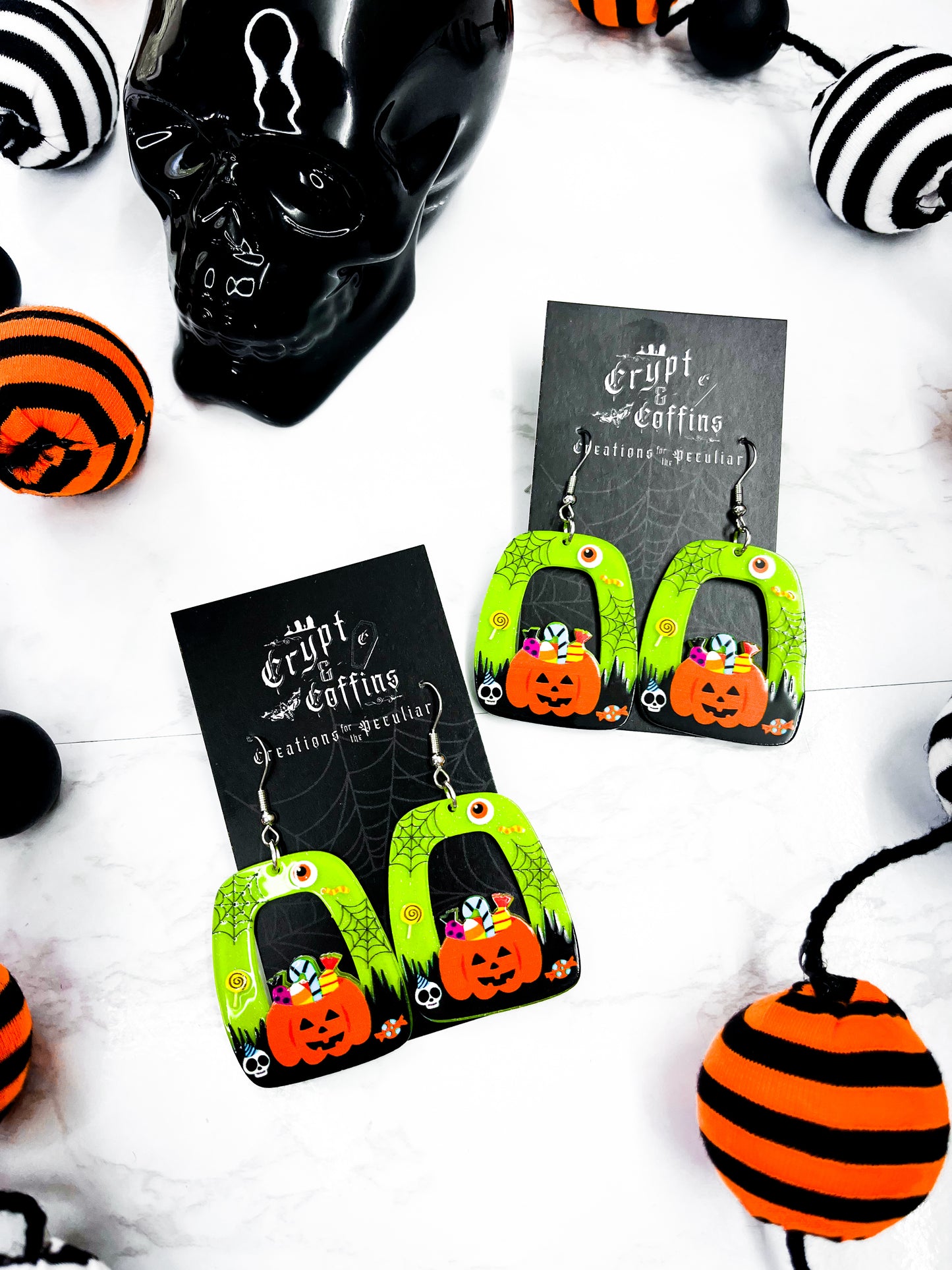 Trick or Treat Pumpkin Pail | Acrylic Earrings