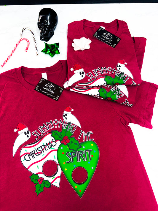 Summoning the Christmas Spirit | Deep Red T-Shirt