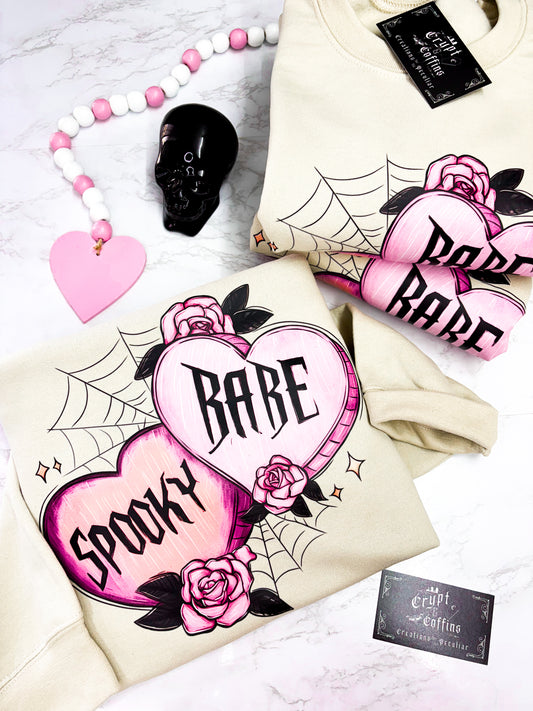 Valloween Spooky Babe | Sand Crewneck Sweater