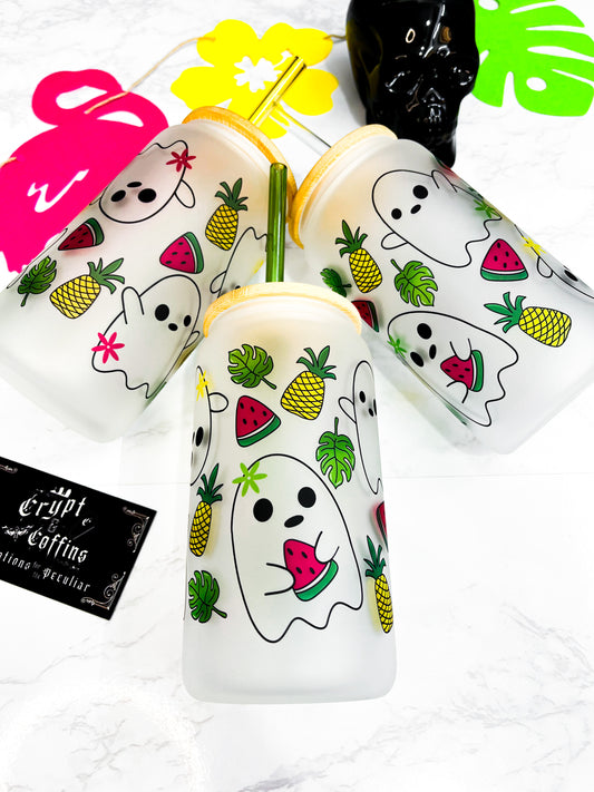 Tropical Ghostie | 16 oz. Hot + Cold Glass Cup
