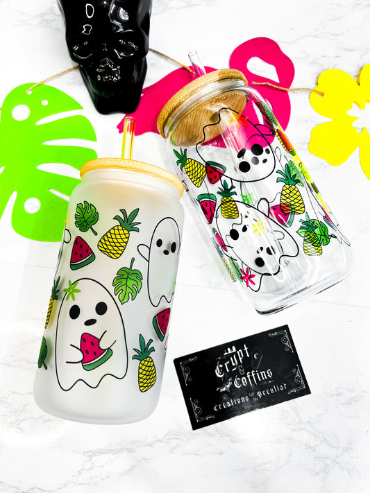 Tropical Ghostie | 16 oz. Hot + Cold Glass Cup