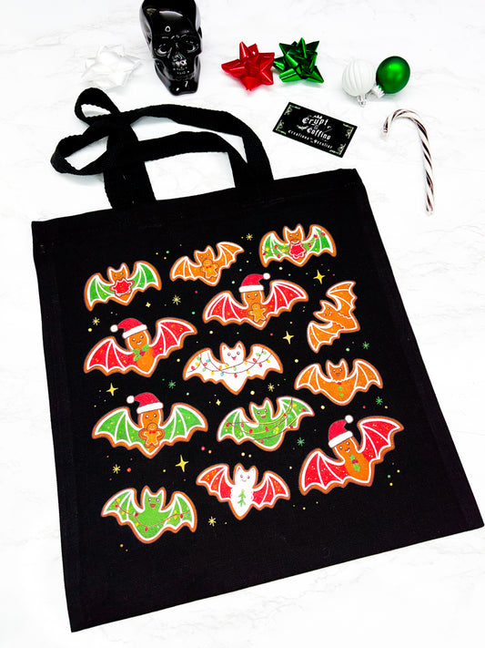 Creepmas Cookie Bats | Black Tote Bag