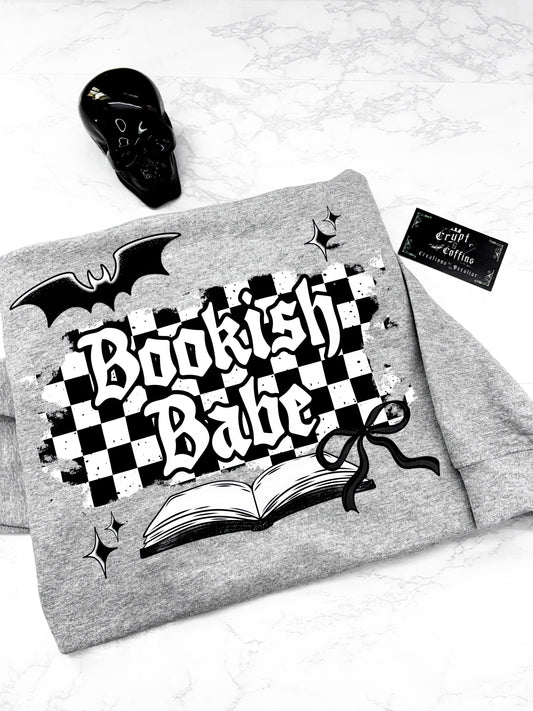 Bookish Babe | Gray Crewneck Sweater