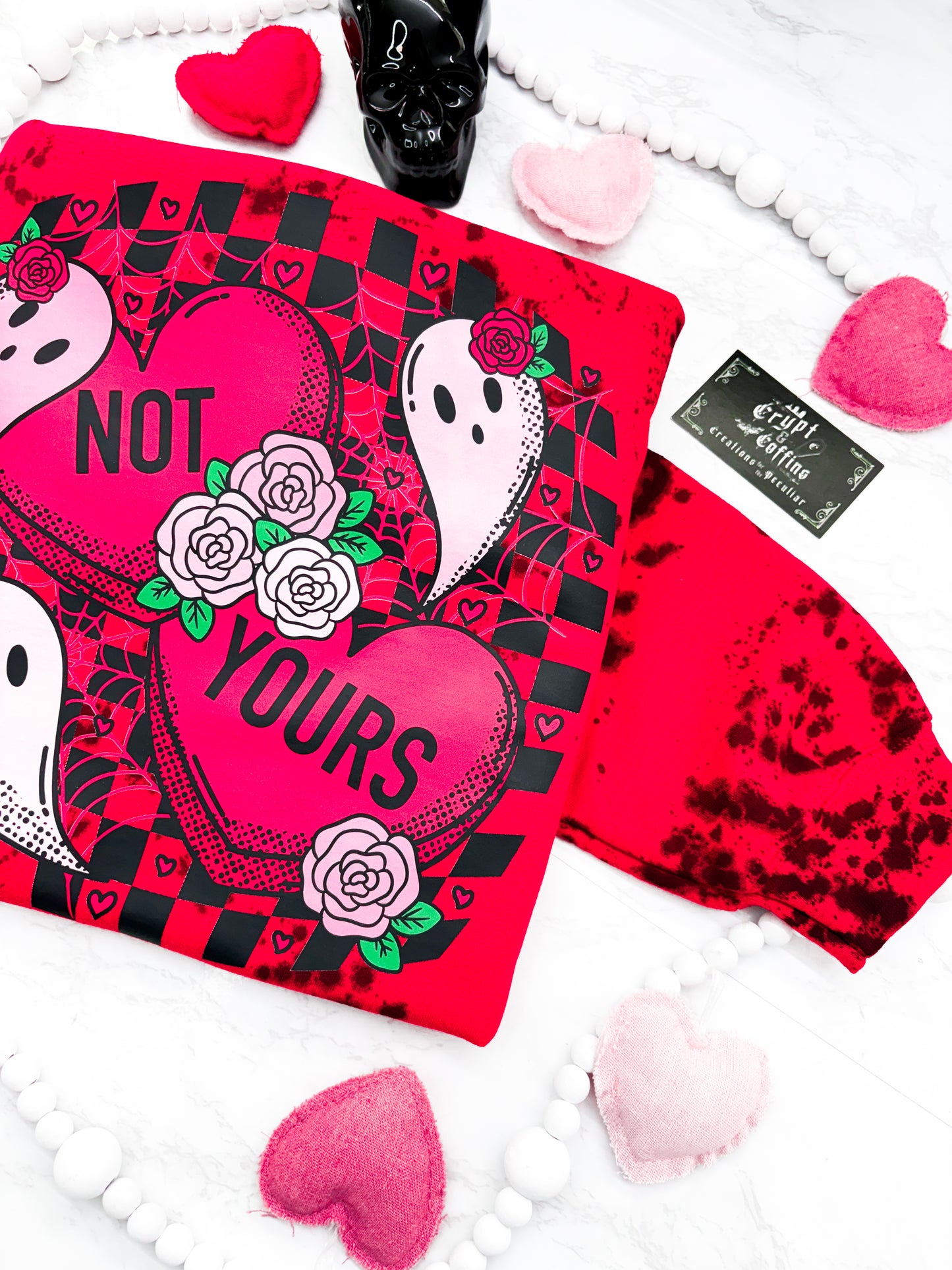 Not Yours | Black Speckled Red Sweater / Shirt