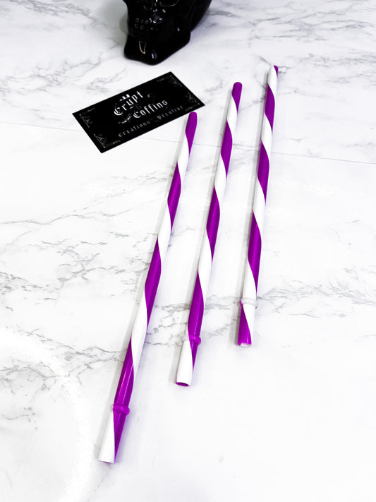 Purple + White Straw | Plastic Straw