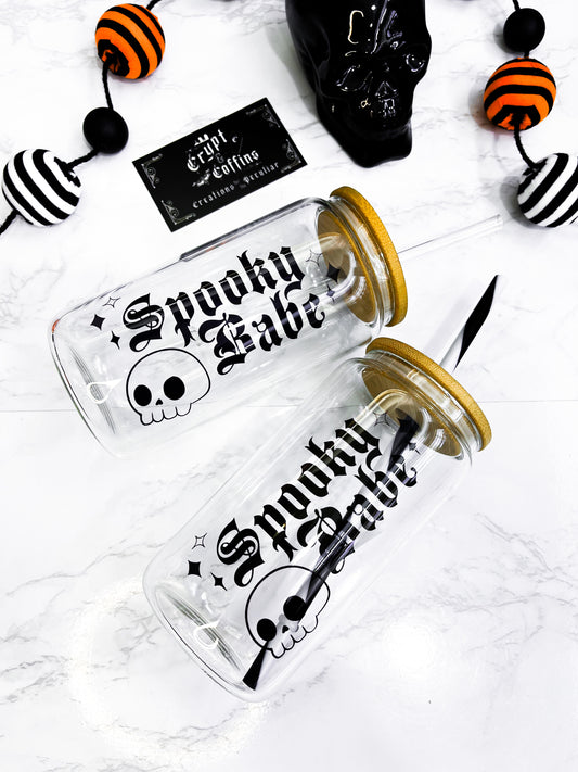 Spooky Babe Skull | 16 oz. Hot + Cold Glass Cup
