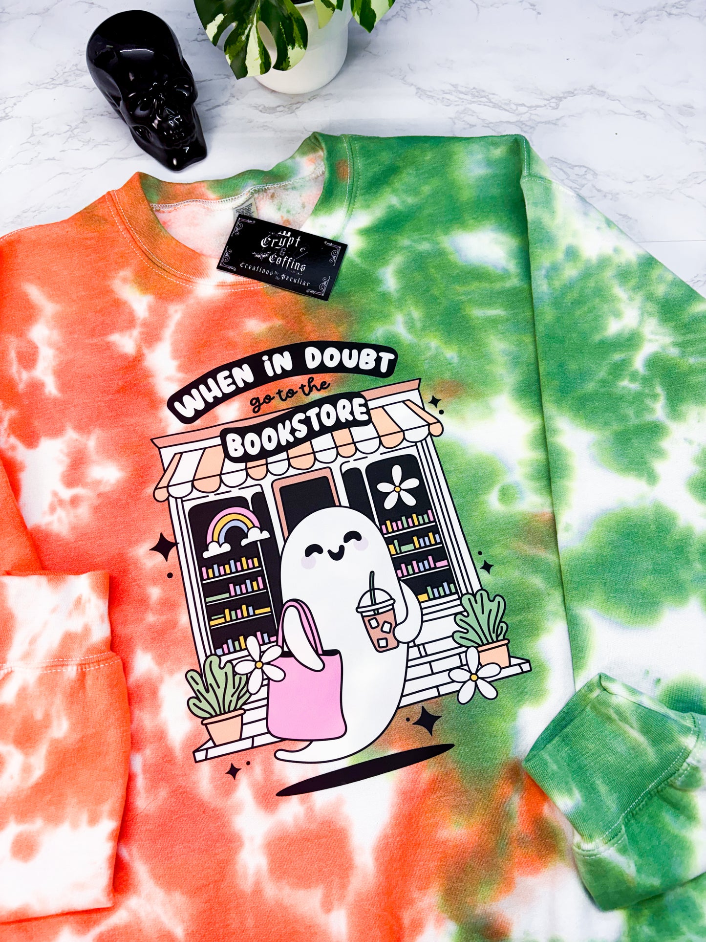 Go to the Bookstore | Split Pumpkin Tie Dye Crewneck Sweater