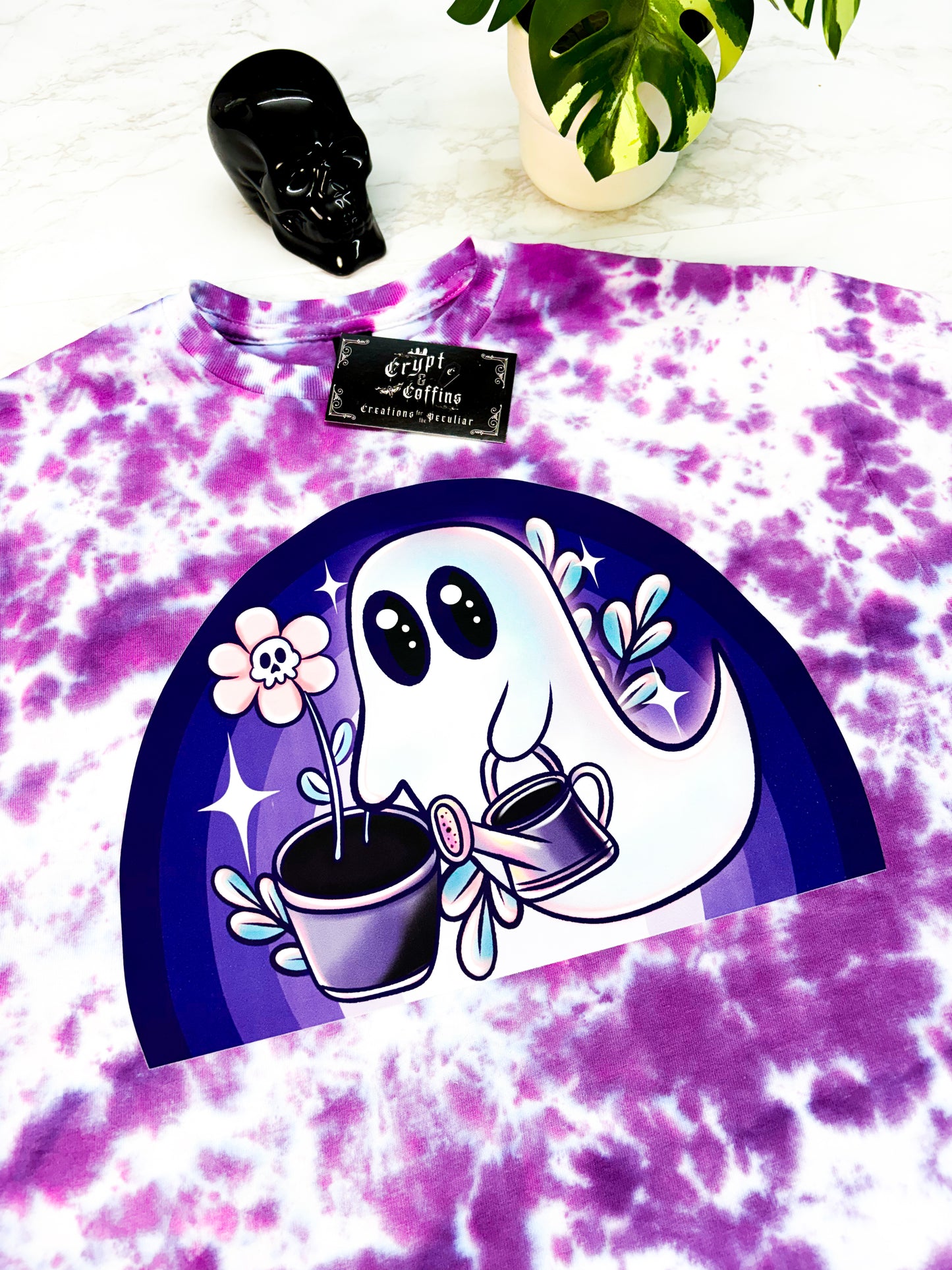 Garden Ghoul | Purple Tie Dye Crewneck Sweater