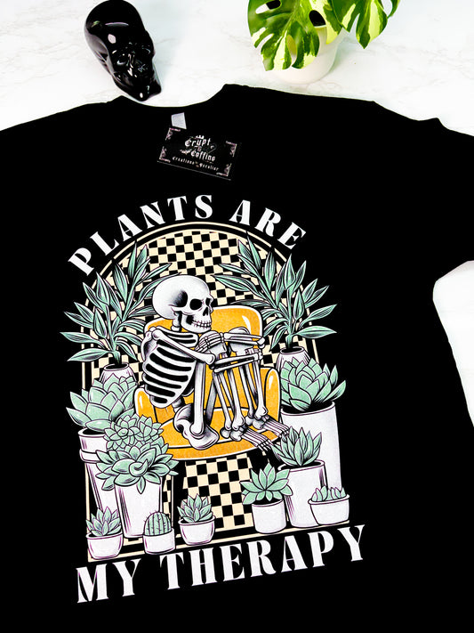 Plants are my Therapy | Black Sweater or T-Shirt