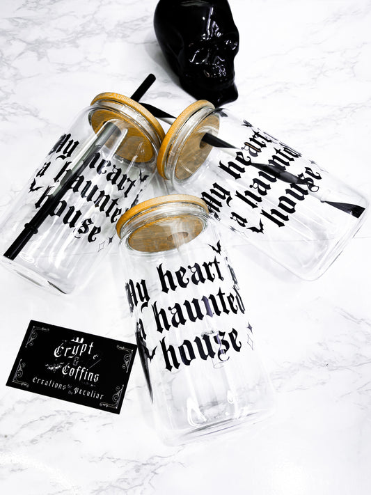 My Heart is a Haunted House | 16 oz. Hot + Cold Glass Cup