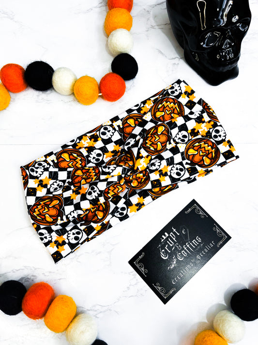 Checkered Pumpkins | Twisted Headband