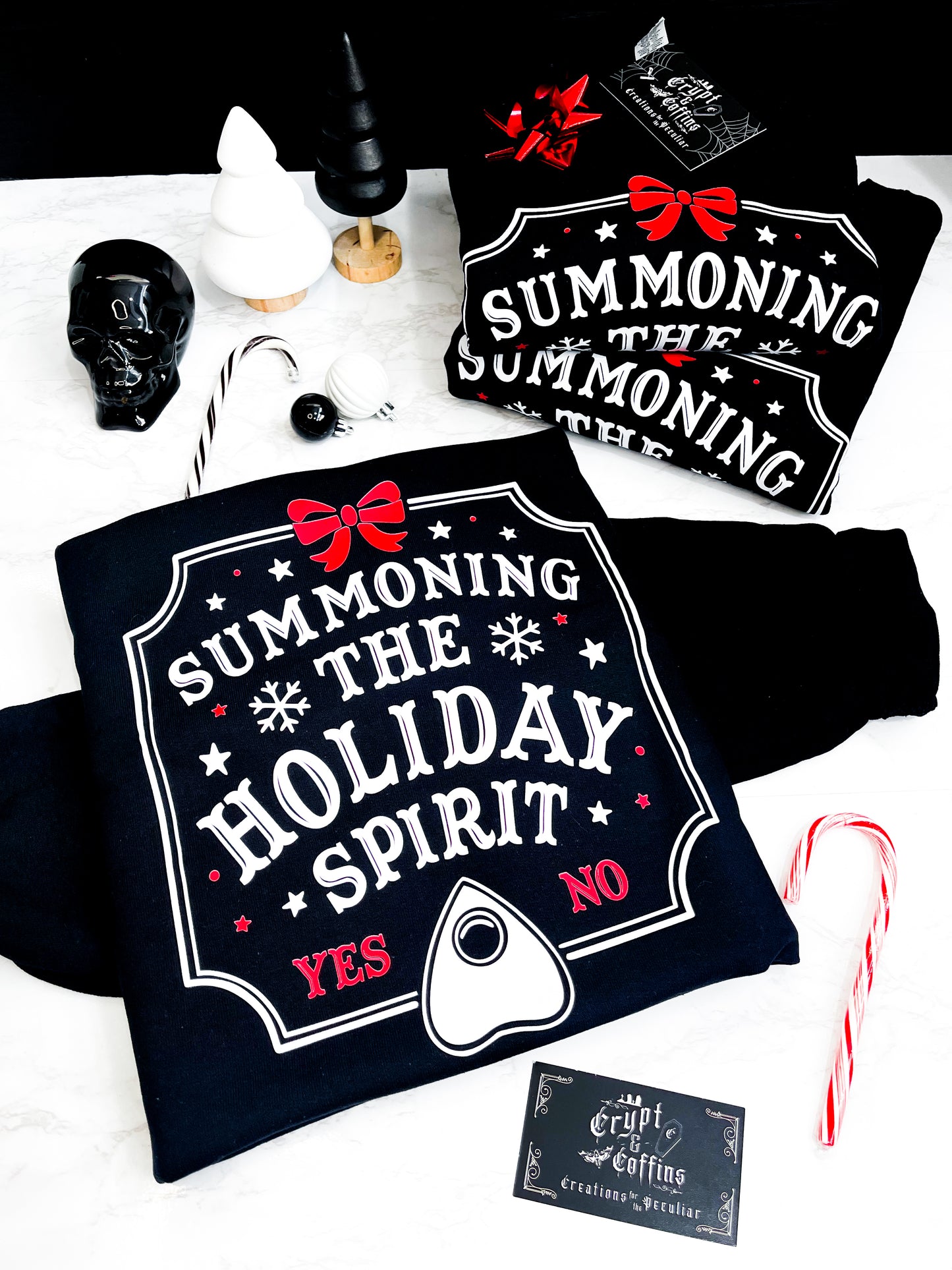 Summoning the Holiday Spirit | Black Crewneck Sweater