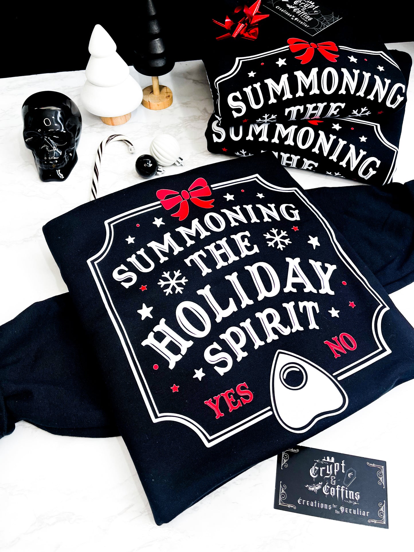 Summoning the Holiday Spirit | Black Crewneck Sweater