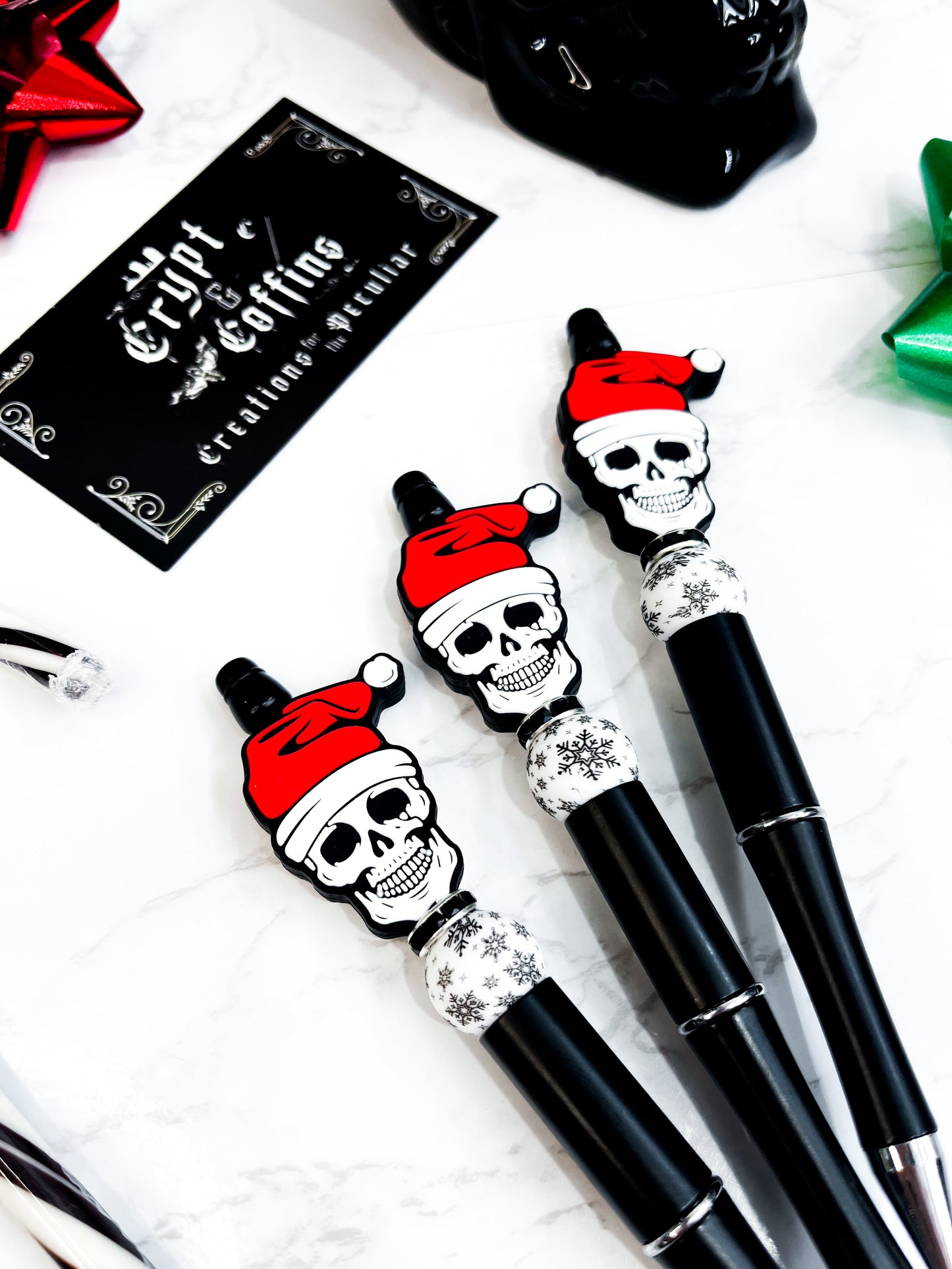 Santa Skull | Beaded Pen