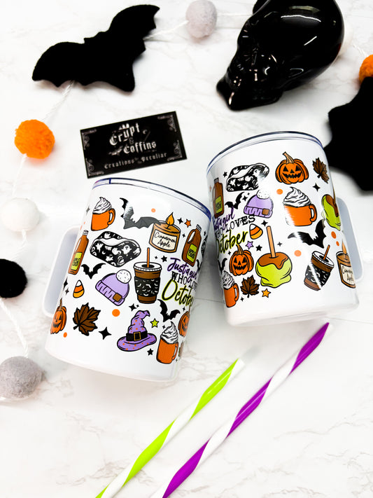 Just a girl who loves October | 12 oz. Travel Mug