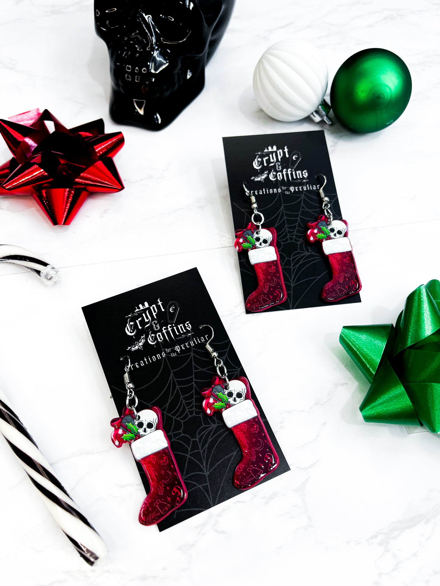 Merry Scary Stockings | Acrylic Earrings